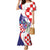 Croatia Hrvatska Checkerboard Family Matching Mermaid Dress and Hawaiian Shirt Coat Of Arms With Iris Croatica