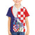 Croatia Hrvatska Checkerboard Family Matching Off The Shoulder Long Sleeve Dress and Hawaiian Shirt Coat Of Arms With Iris Croatica