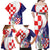 Croatia Hrvatska Checkerboard Family Matching Off Shoulder Maxi Dress and Hawaiian Shirt Coat Of Arms With Iris Croatica