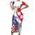 Croatia Hrvatska Checkerboard Family Matching Short Sleeve Bodycon Dress and Hawaiian Shirt Coat Of Arms With Iris Croatica