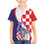 Croatia Hrvatska Checkerboard Family Matching Short Sleeve Bodycon Dress and Hawaiian Shirt Coat Of Arms With Iris Croatica