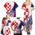 Croatia Hrvatska Checkerboard Family Matching Summer Maxi Dress and Hawaiian Shirt Coat Of Arms With Iris Croatica