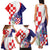 Croatia Hrvatska Checkerboard Family Matching Tank Maxi Dress and Hawaiian Shirt Coat Of Arms With Iris Croatica