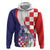 Croatia Hrvatska Checkerboard Hoodie Coat Of Arms With Iris Croatica