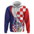 Croatia Hrvatska Checkerboard Hoodie Coat Of Arms With Iris Croatica