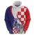 Croatia Hrvatska Checkerboard Hoodie Coat Of Arms With Iris Croatica