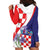 Croatia Hrvatska Checkerboard Hoodie Dress Coat Of Arms With Iris Croatica