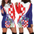 Croatia Hrvatska Checkerboard Hoodie Dress Coat Of Arms With Iris Croatica