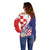 Croatia Hrvatska Checkerboard Off Shoulder Sweater Coat Of Arms With Iris Croatica