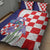 Croatia Hrvatska Checkerboard Quilt Bed Set Coat Of Arms With Iris Croatica