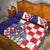 Croatia Hrvatska Checkerboard Quilt Bed Set Coat Of Arms With Iris Croatica