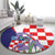 Croatia Hrvatska Checkerboard Round Carpet Coat Of Arms With Iris Croatica