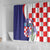 Croatia Hrvatska Checkerboard Shower Curtain Coat Of Arms With Iris Croatica