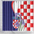 Croatia Hrvatska Checkerboard Shower Curtain Coat Of Arms With Iris Croatica