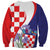 Croatia Hrvatska Checkerboard Sweatshirt Coat Of Arms With Iris Croatica