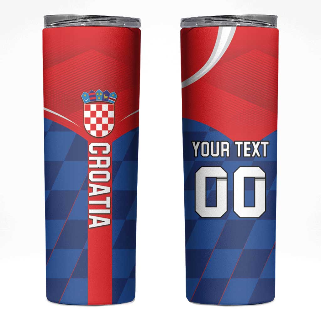 Custom Croatia Football Skinny Tumbler Hrvatska Nogometna Reprezentacija