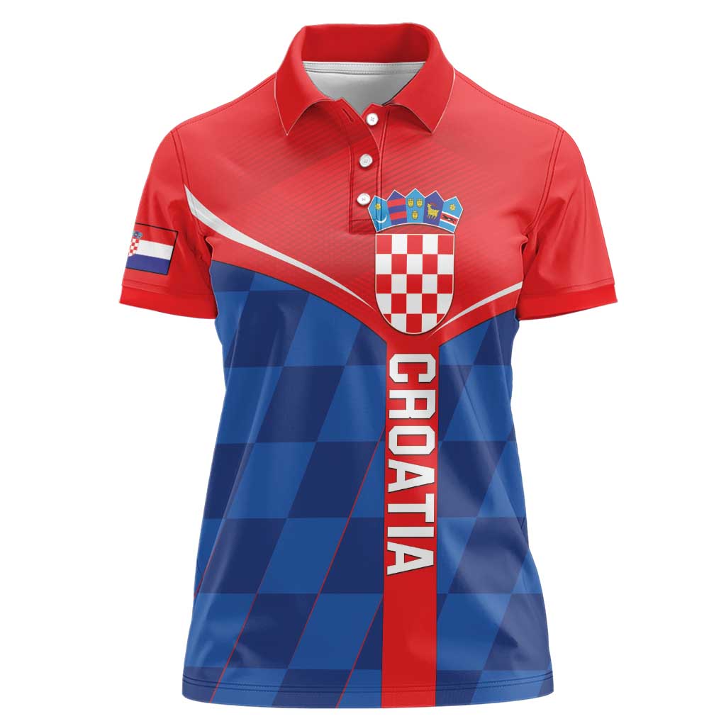 Custom Croatia Football Women Polo Shirt Hrvatska Nogometna Reprezentacija