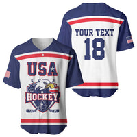 USA Ice Hockey Custom Baseball Jersey American Eagle Spirit White Version