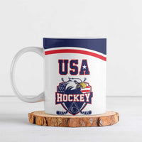 USA Ice Hockey Custom Ceramic Mug American Eagle Spirit White Version