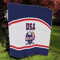 USA Ice Hockey Quilt American Eagle Spirit White Version