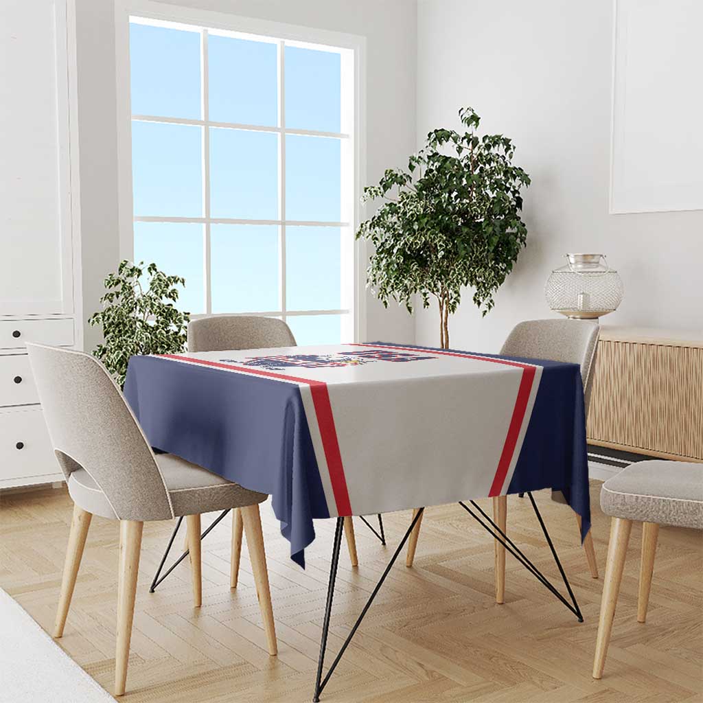 USA Ice Hockey Tablecloth American Eagle Spirit White Version
