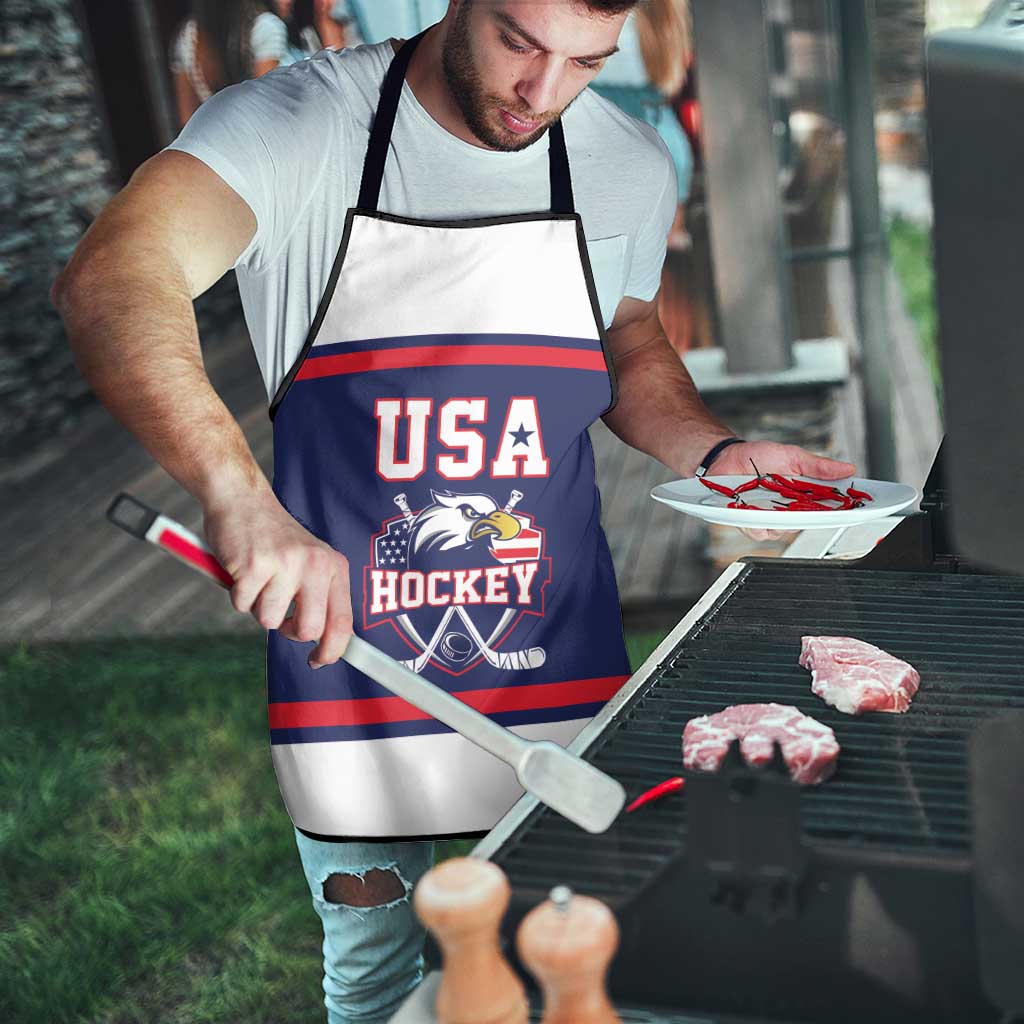 USA Ice Hockey Apron American Eagle Spirit Blue Version