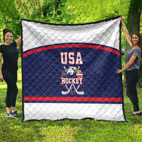 USA Ice Hockey Quilt American Eagle Spirit Blue Version