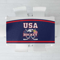 USA Ice Hockey Tablecloth American Eagle Spirit Blue Version