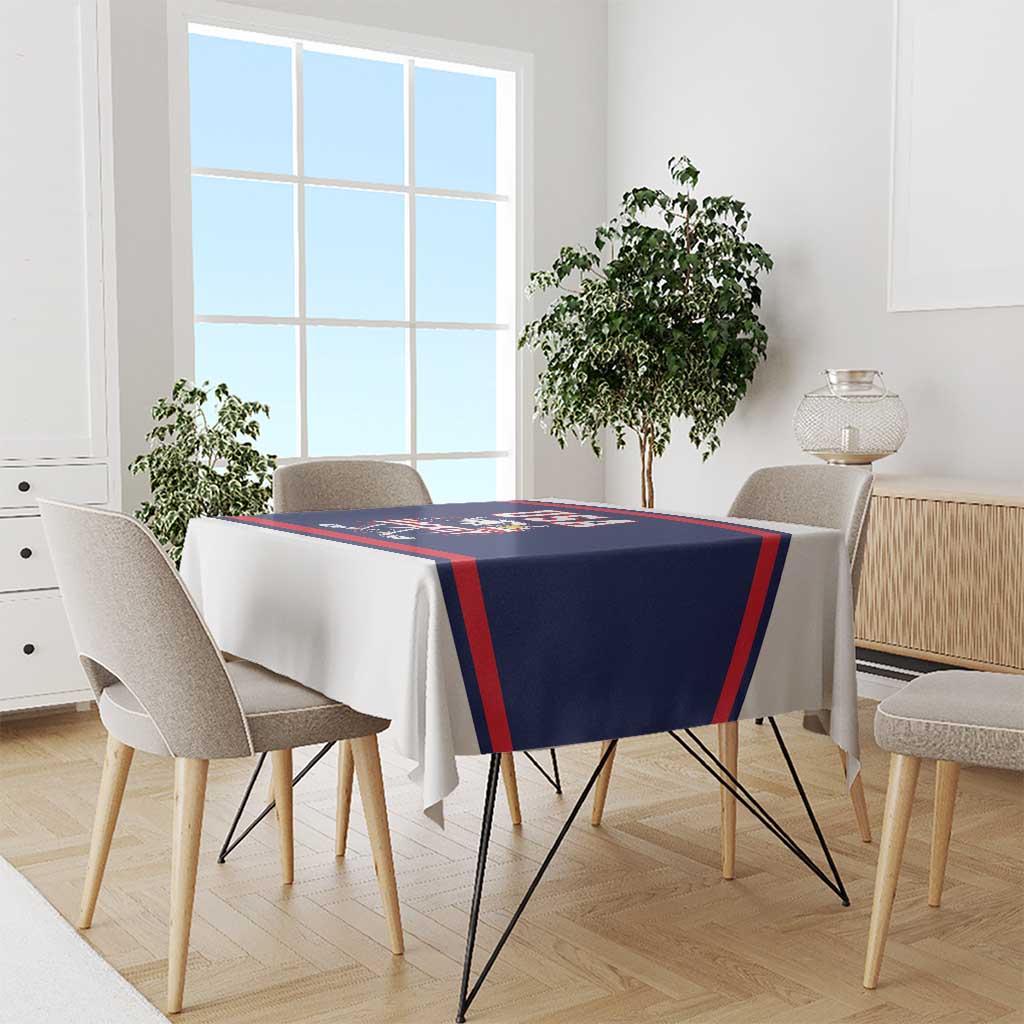 USA Ice Hockey Tablecloth American Eagle Spirit Blue Version