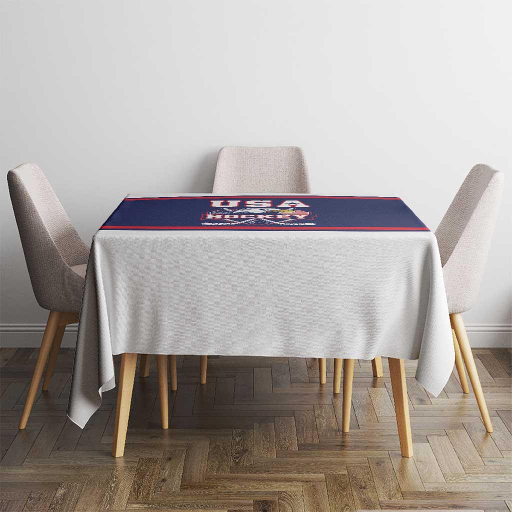 USA Ice Hockey Tablecloth American Eagle Spirit Blue Version