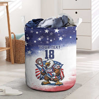 Custom USA Lacrosse Laundry Basket American Eagle Mascot