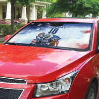 Custom USA Lacrosse Auto Sun Shade American Eagle Mascot