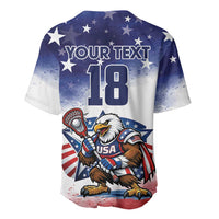 Custom USA Lacrosse Baseball Jersey American Eagle Mascot