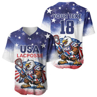 Custom USA Lacrosse Baseball Jersey American Eagle Mascot