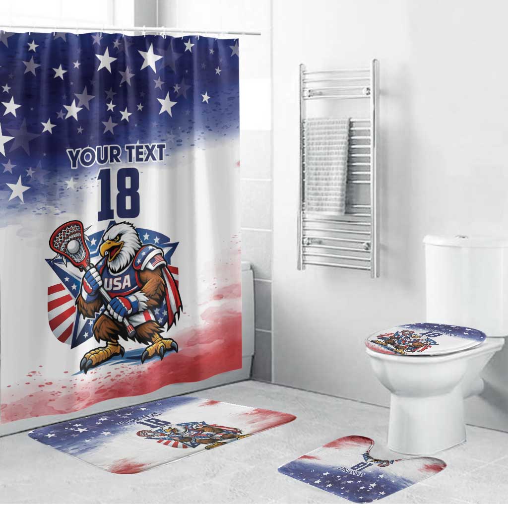 Custom USA Lacrosse Bathroom Set American Eagle Mascot