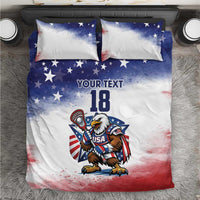 Custom USA Lacrosse Bedding Set American Eagle Mascot