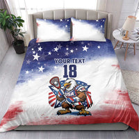 Custom USA Lacrosse Bedding Set American Eagle Mascot