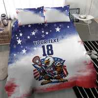 Custom USA Lacrosse Bedding Set American Eagle Mascot