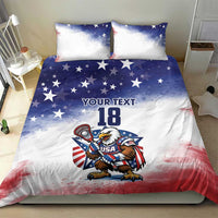 Custom USA Lacrosse Bedding Set American Eagle Mascot