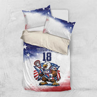 Custom USA Lacrosse Bedding Set American Eagle Mascot