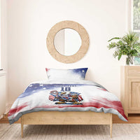 Custom USA Lacrosse Bedding Set American Eagle Mascot