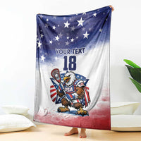Custom USA Lacrosse Blanket American Eagle Mascot