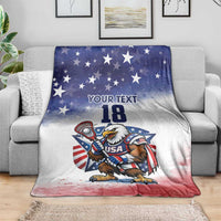 Custom USA Lacrosse Blanket American Eagle Mascot