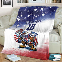 Custom USA Lacrosse Blanket American Eagle Mascot