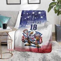 Custom USA Lacrosse Blanket American Eagle Mascot
