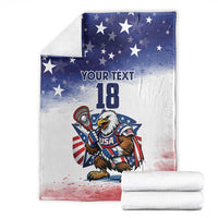 Custom USA Lacrosse Blanket American Eagle Mascot