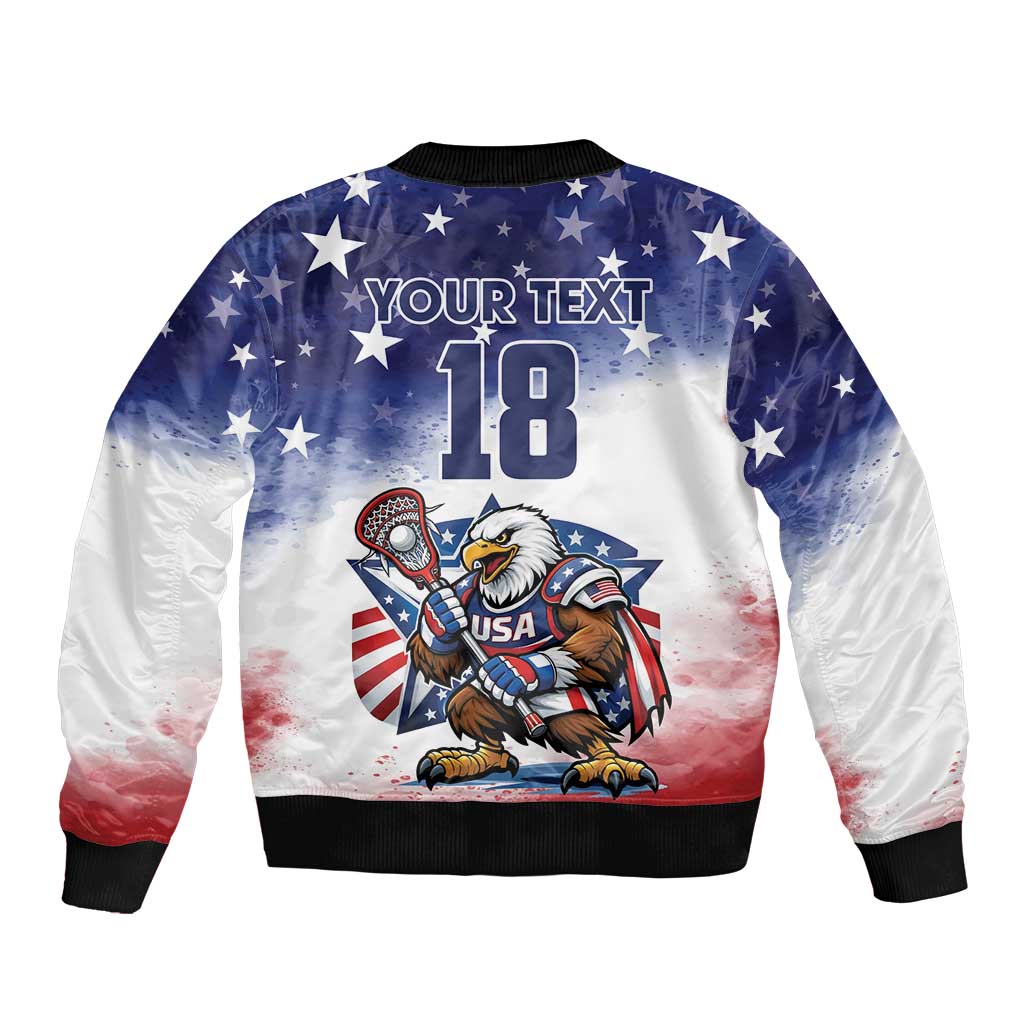 Custom USA Lacrosse Bomber Jacket American Eagle Mascot