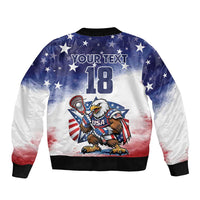 Custom USA Lacrosse Bomber Jacket American Eagle Mascot