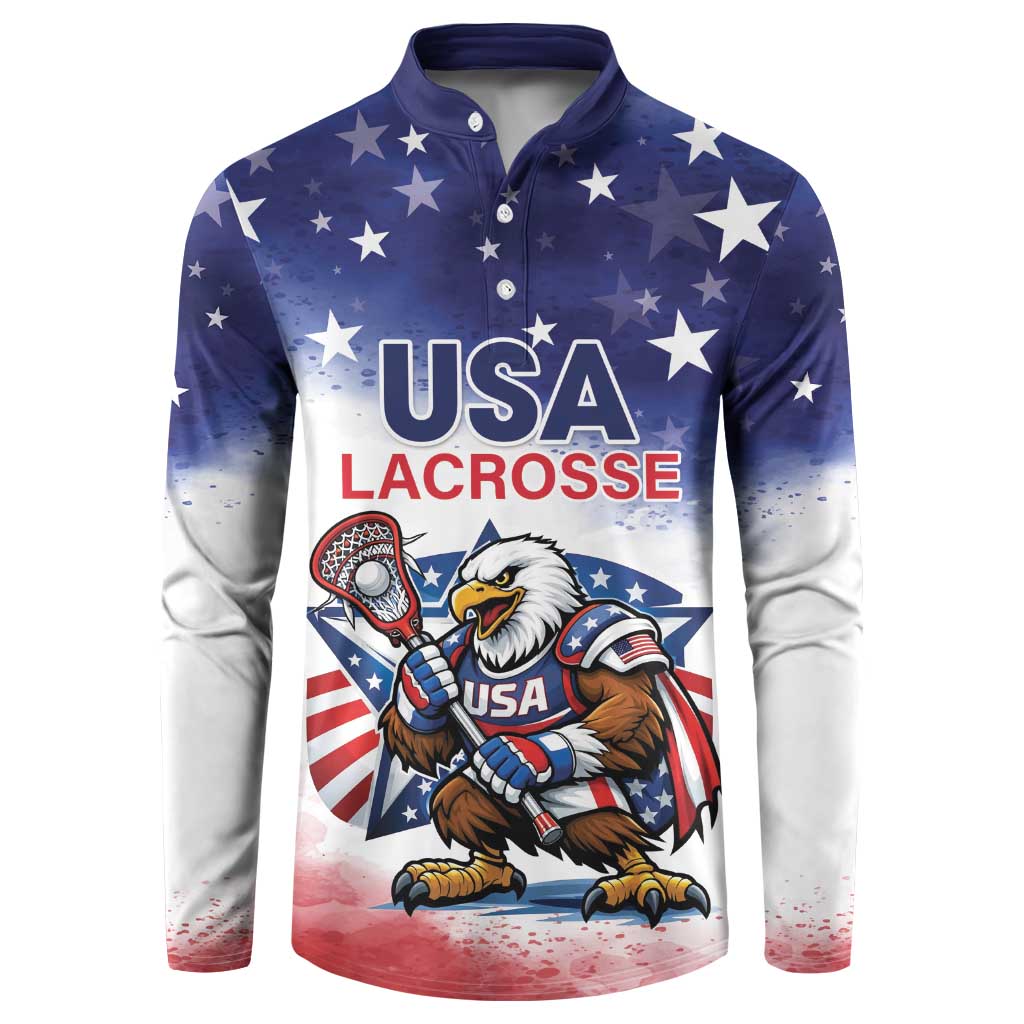 Custom USA Lacrosse Button Sweatshirt American Eagle Mascot