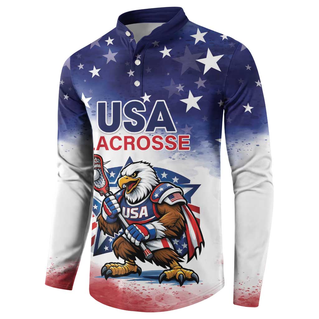 Custom USA Lacrosse Button Sweatshirt American Eagle Mascot
